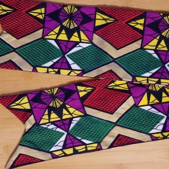 Hand Crafted Headband Headscarf Ankara African Print Cotton Fabric 49" L 4.25" - Picture 3 of 4